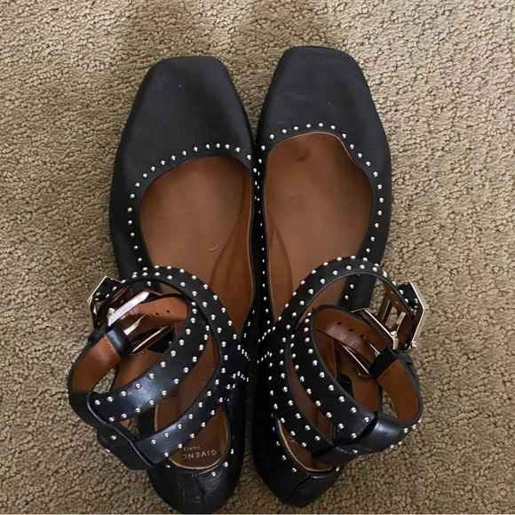 Givenchy Black Flats with Silver Studs - Picture 6 of 7